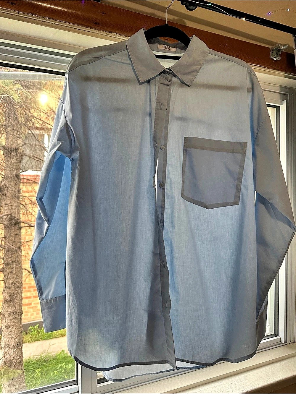 ARDENE Oversized Button Up Shirt Blue